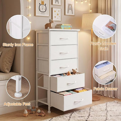 Fixwal White Tall Skinny Dresser - Image 4