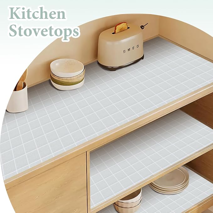 Drawer and Shelf Liner for Kitchen Cabinet: 17 in X 20 Ft Non Slip Waterproof - Image 3