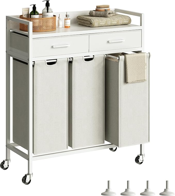 Laundry Sorter 3 Section Laundry Hamper by Herture