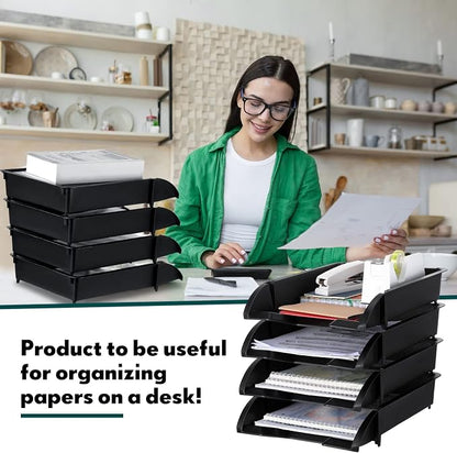 Fainne 8 Pcs Stackable Paper Trays Organizer - Image 5