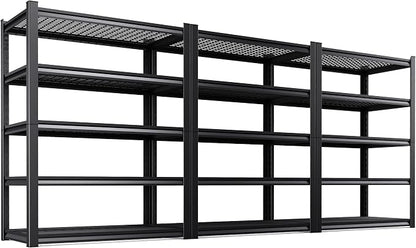 3 Pack Storage Shelves, 2500lbs Garage Shelving, Adjustable Heavy Duty Shelving by KORVENA
