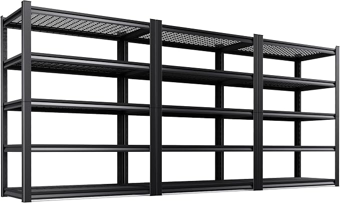 Set of 3 71"H Garage Shelving-3000LBS 5 Tier Storage Shelves, Adjustable Heavy by CreatingaComfortableLiving