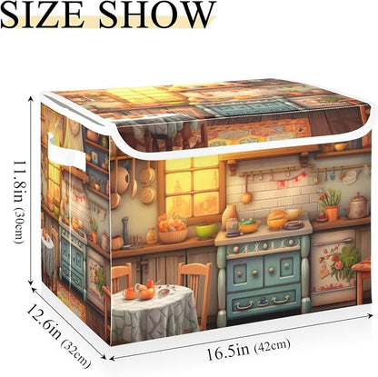 Rustic Kitchen Pattern Storage Bins - Image 3