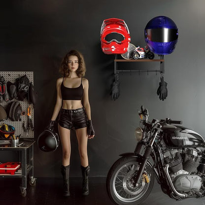 Helmet Holder Wall Mount, Retro Helmet Rack - Image 6