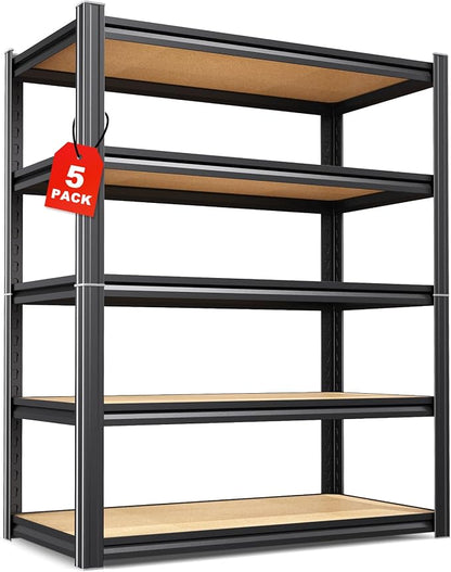 Set of 5 71"H-35"W-16D Garage Shelving-2050LBS 5 Tier Storage Shelves, by CreatingaComfortableLiving