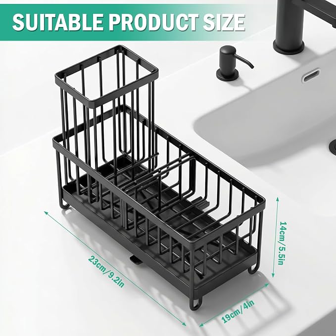 2 Pack Sponge Holder for Kitchen Sink, Sink Caddy Organizer - Image 6