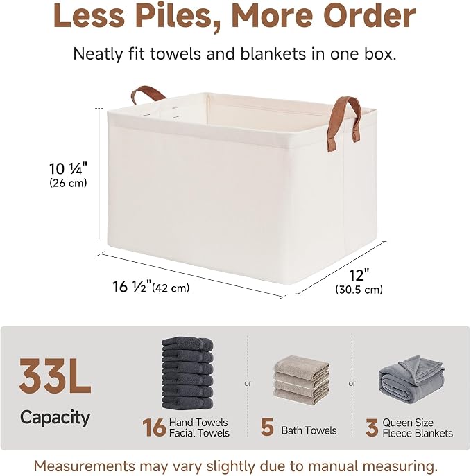StorageWorks Fabric Storage Bins, Large Storage Baskets - Image 3