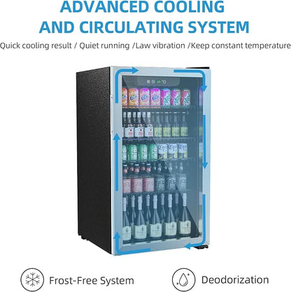 126 Can Freestanding Beverage Refrigerator, 3.2 Cu. Ft Drink Fridge - Image 4