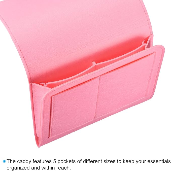PATIKIL 11in Bedside Caddy, Bed Caddy Bedside Organizer Hanging Soft Felt 5 - Image 3