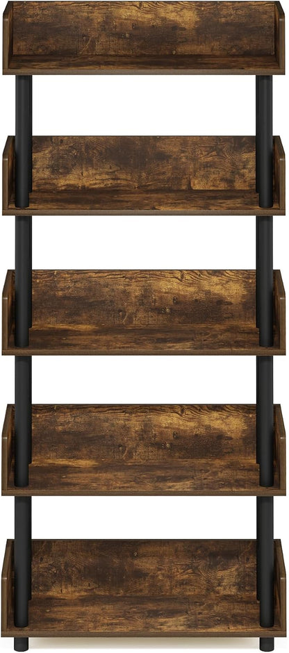 Furinno TURN-N-TUBE 5-Tier Display Shelf, Storage Shelves, Book Shelf, Open - Image 8