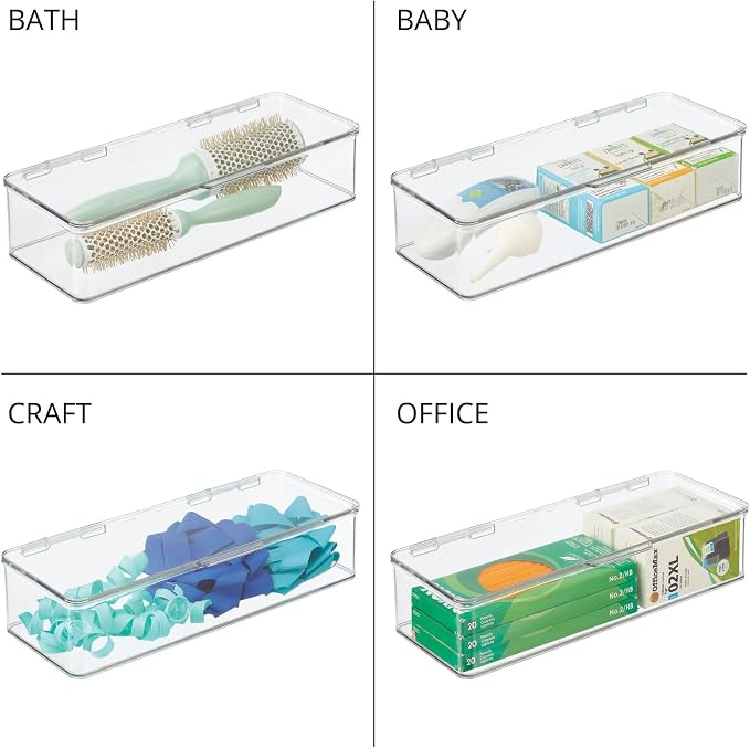 mDesign Long Plastic Playroom/Gaming Storage Organizer Box Containers - Image 7