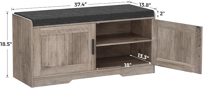 Homleke 2-Tier Storage Bench, Shoe Bench - Image 2