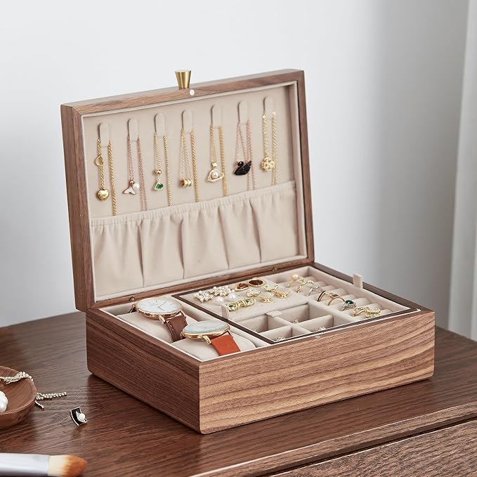 Black Walnut Wooden Jewelry Box - Image 3