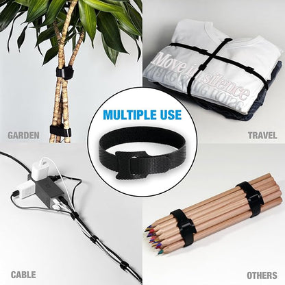 100 PCS 8-Inch Cable Ties, Reusable Cable Management, Under Desk Cord Organizer - Image 6