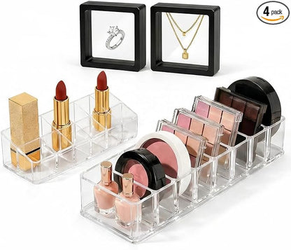 Acrylic Makeup Organizer Set for Vanity, 3-Piece Clear Cosmetic Storage Holder by Unknown