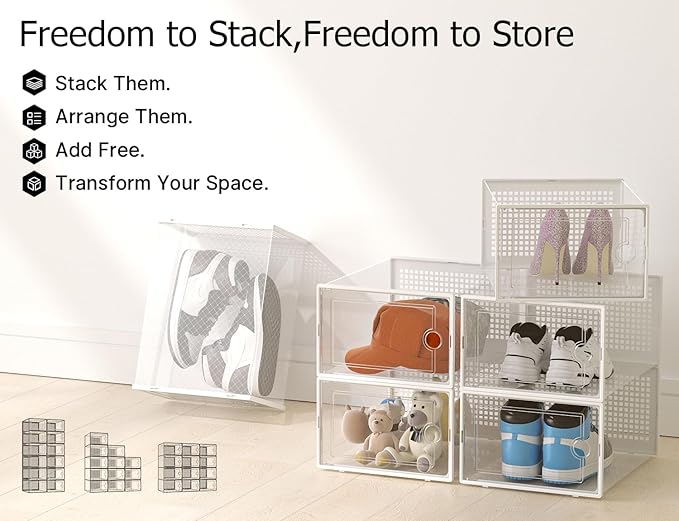 Kuject XX-Large Shoe Storage Boxes 12 Pack, Entryway & Under-Bed Storage - Image 7