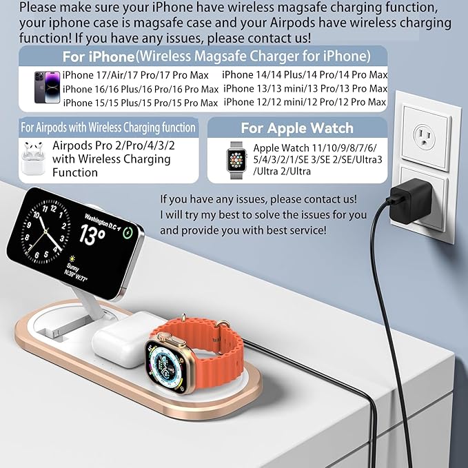 3 in 1 Fast Wireless Charger Stand - Image 3