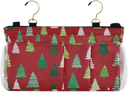 Christmas Trees White Green Bedside Caddy by QwThum