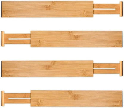 Utoplike 4 pcs Bamboo Kitchen Drawer Dividers Large, Adjustable Drawer - Image 9