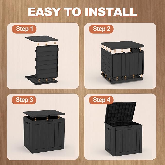 EFU Outdoor Storage Box 38 Gallon Deck Box Lockable UV Resistance Waterproof - Image 5