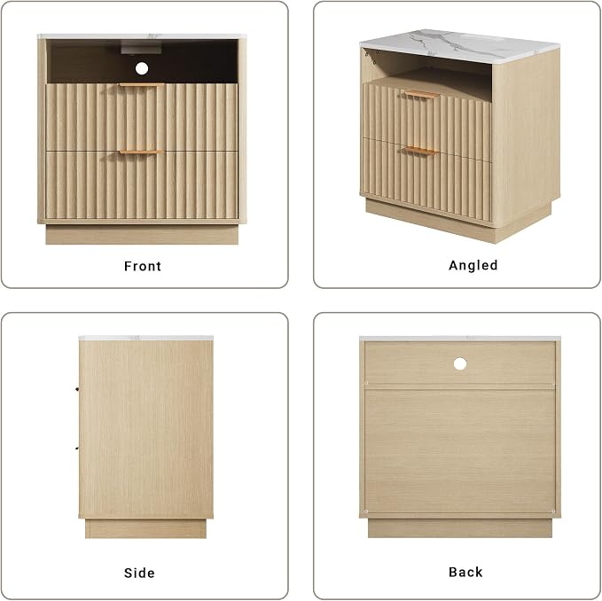 Large Fluted Night Stand Set of 2 - Image 8