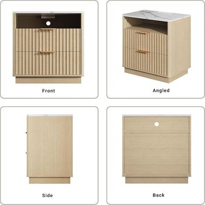 Large Fluted Night Stand Set of 2 - Image 8
