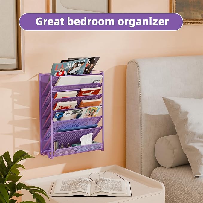 Simple Trending Wall File Organizer, Mesh 7-Tier Vertical Hanging File Holder - Image 6