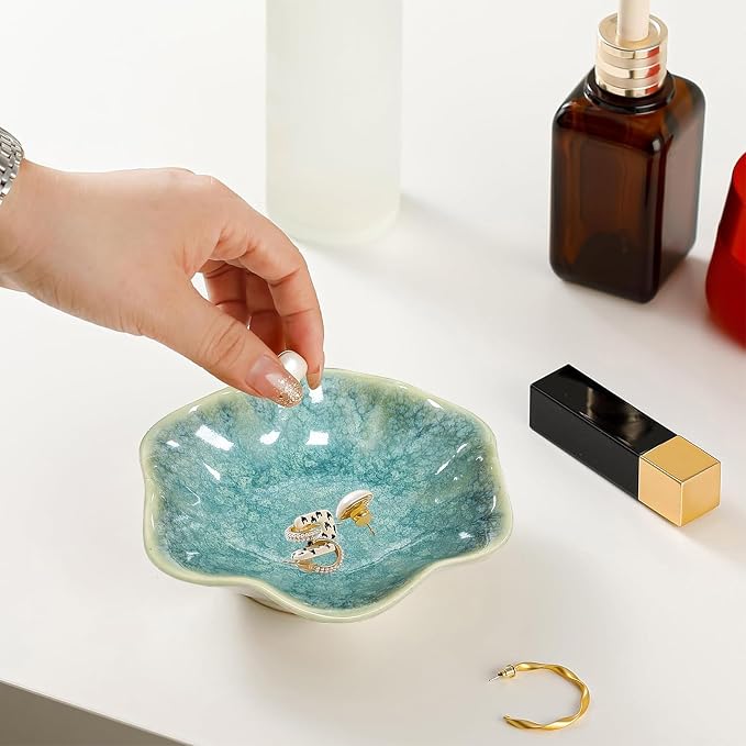 Ceramic Jewelry Dish, Leaf Jewelry Tray Key Tray, Jewelry Holder, Small Ring - Image 2