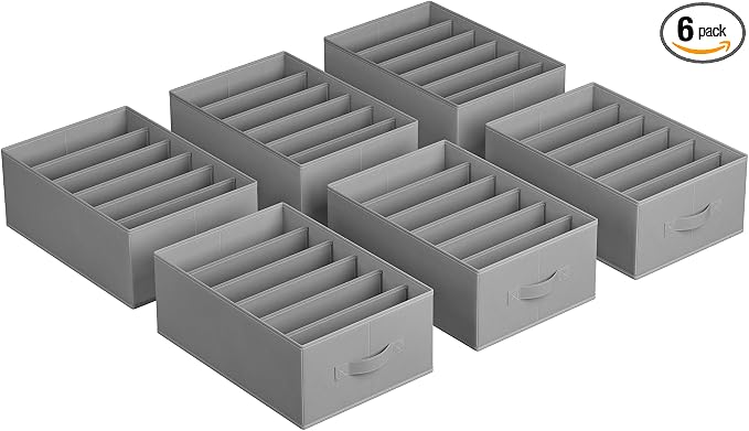 SONGMICS Set of 6 Large Size Wardrobe Clothes Organizers, Dove Gray | by Unknown