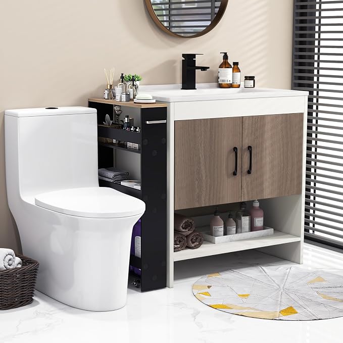 Slim Storage Cart, 4 Tier Rolling Storage Cabinet - Image 3
