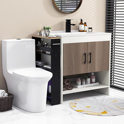 Slim Storage Cart, 4 Tier Rolling Storage Cabinet - Image 3