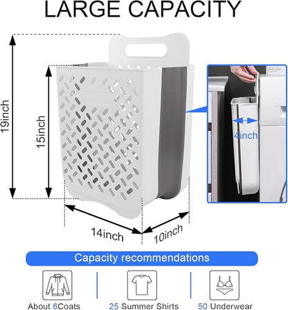 Laundry Basket Hamper, Hanging Wall Collapsible Laundry - Image 2