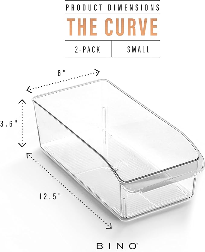 BINO | Plastic Storage Bins, Small | THE CURVE COLLECTION | Multi-Use Organizer - Image 3