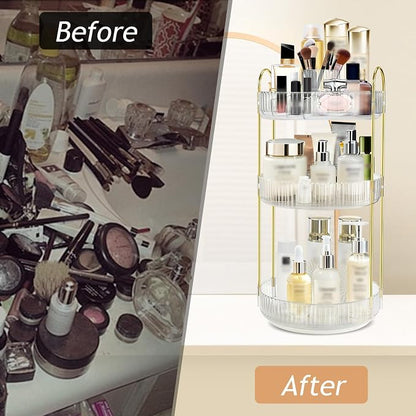 Rotating Makeup Organizer for Vanity, High-Capacity Skincare Perfume Storage - Image 6