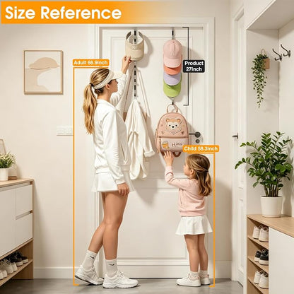 LUCYCAZ Over The Door Hooks, Purse Storage Organizer, Fits Doors 1 3/4" Black | - Image 7