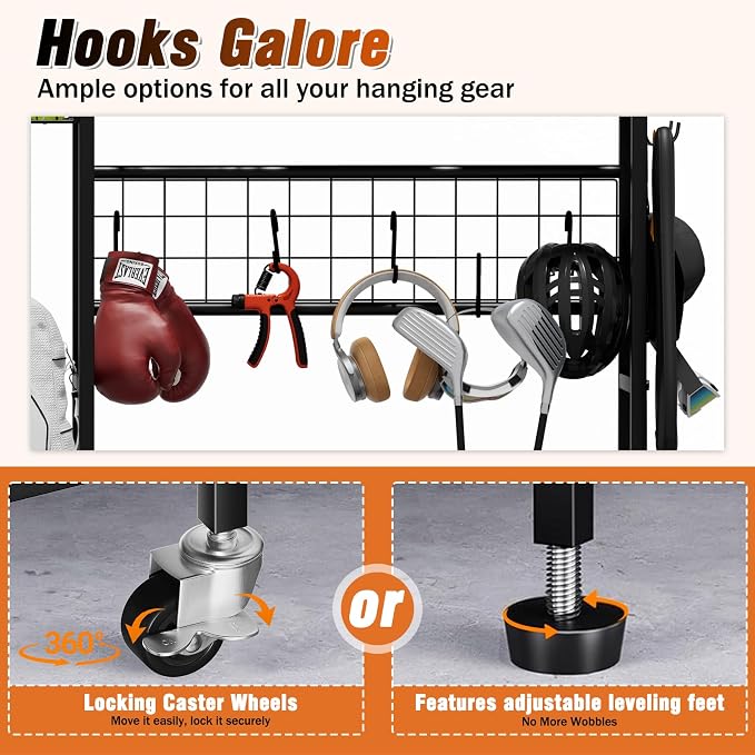 Sports Equipment Organizer, Heavy Duty Golf Bags Stand, Extra Large Ball - Image 7
