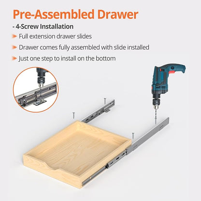 ZOINLIY 15''W X 21''D X 3''H Wooden Pull Out Drawer - Image 4