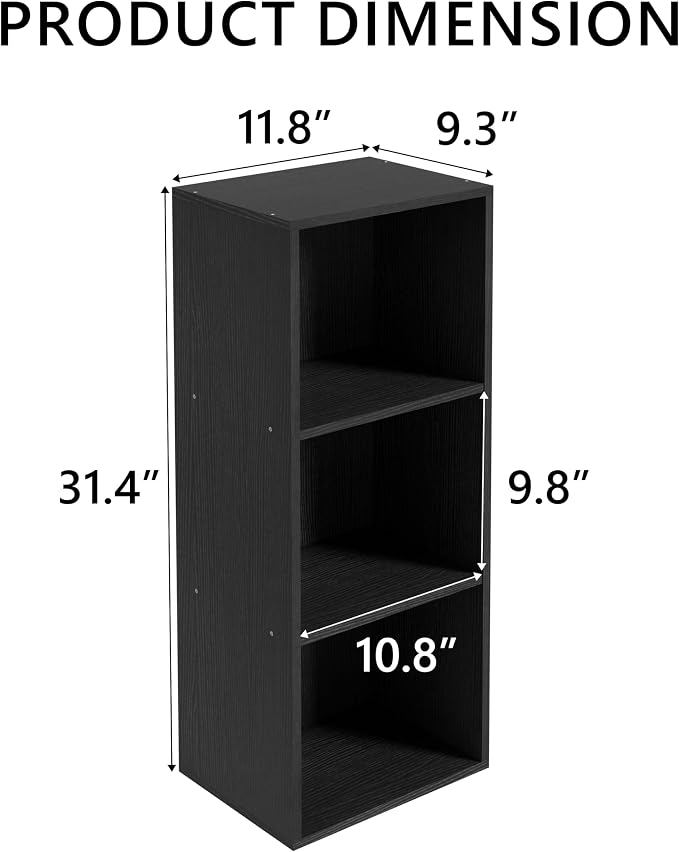 Wooden 3 Cube Storage Organizer, 3 Tier Storage Cubes Storage Display Cubby - Image 3