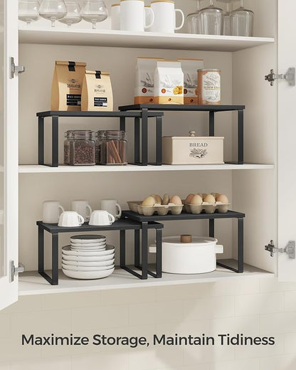 SONGMICS Cabinet Organizer Shelf, Kitchen Storage, Spice Rack, Expandable - Image 4