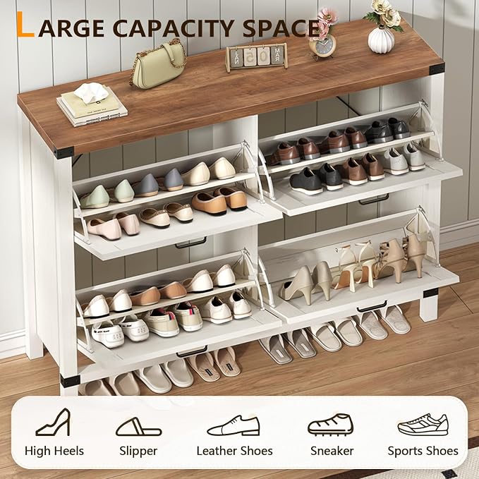 47" Farmhouse Shoe Cabinet - Image 6