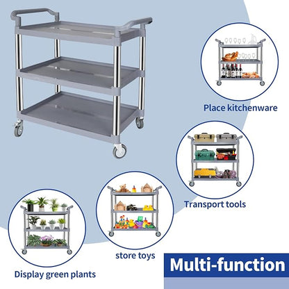 UNICOO 3-Tier Heavy Duty Rolling Utility Cart - Image 4