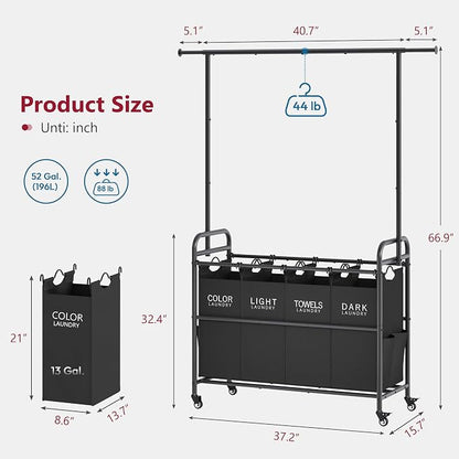 Tajsoon Laundry Sorter Cart - Image 7