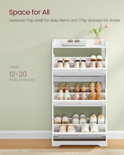 VASAGLE Shoe Organizer, Adjustable Dividers, Cloud White | Adjustable and - Image 4