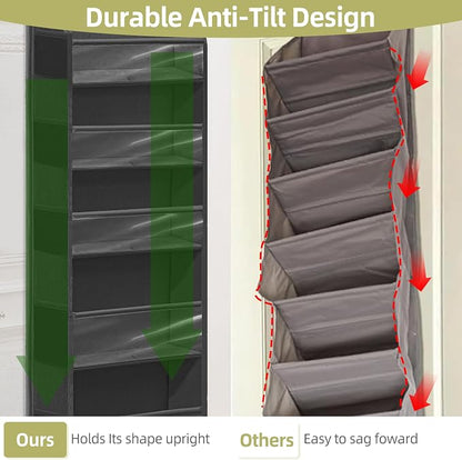 Over Door Organizer with 6 Extra Large Pockets 12 Side Pockets, Sturdy Closet - Image 4
