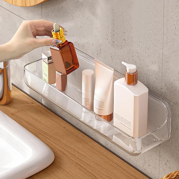 Diesisa Acrylic Wall Mounted Shower Caddy, Adhesive Bathroom Shelves | 4D" x by Home