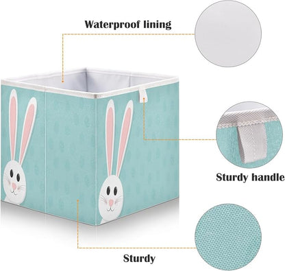 Blue Easter Rabbit Closet Organizers Storage Cubes Storage Bins Shelf Baskets - Image 4