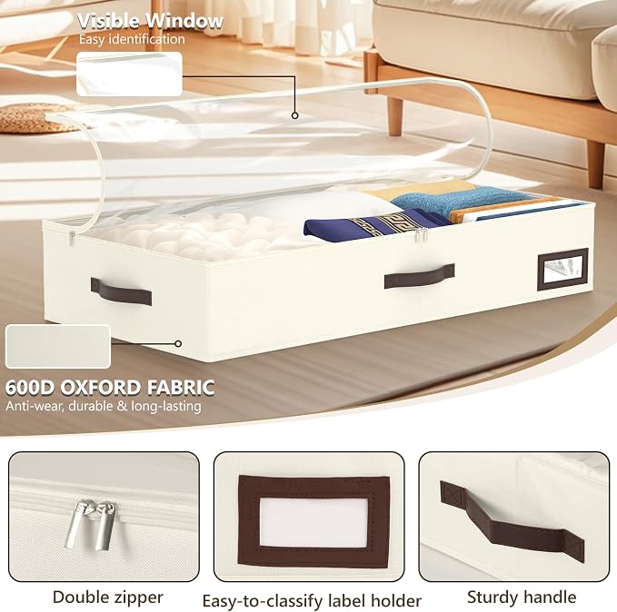 OIAHOMY 2 Pack Under Bed Storage - Image 4