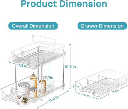Vtopmart 4 Pack 2 Tier Bathroom Under Sink Organizers and Storage, Pull Out - Image 2