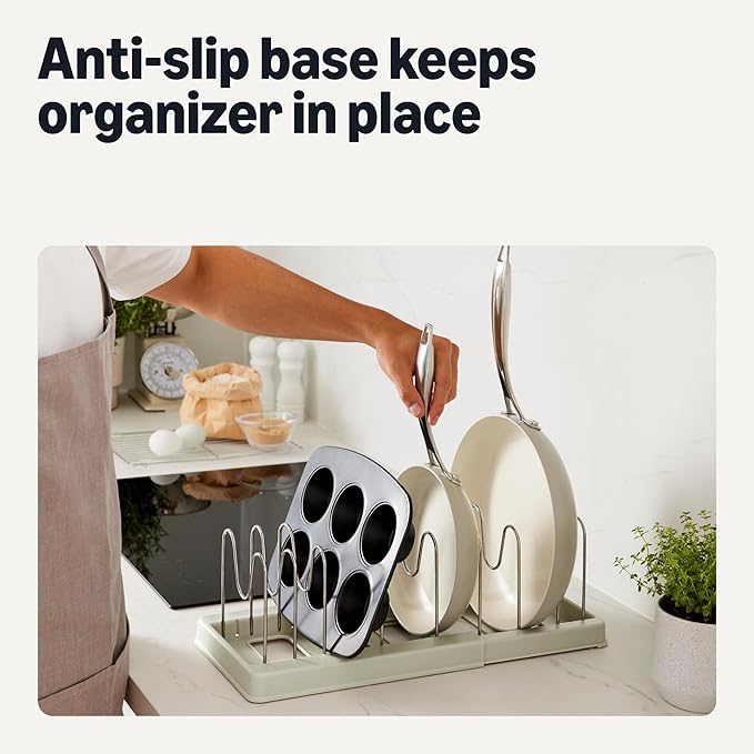 Amazon Basics Cookware and Bakeware Organizer, Includes 10 Dividers, Stainless - Image 3