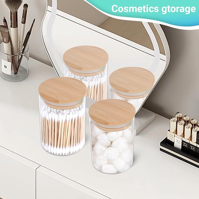 2 Pack Glass Qtip Holder Dispenser Set - Image 4